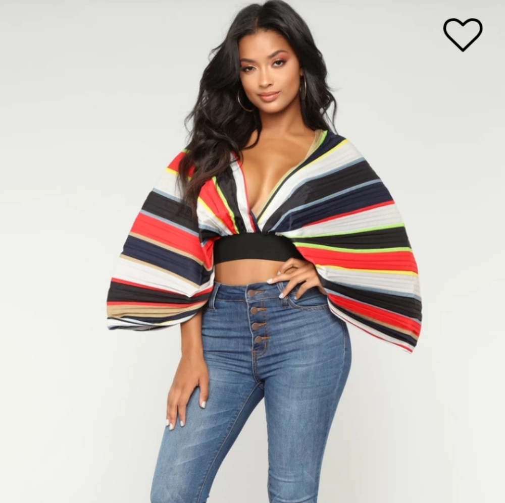 SOLD ON EBAY NWT Fashion Nova Kimono Sleeve Crop - Picture 1 of 8